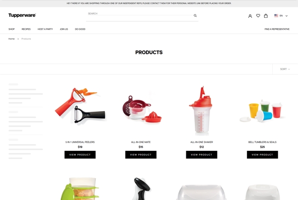Tupperware Ecommerce